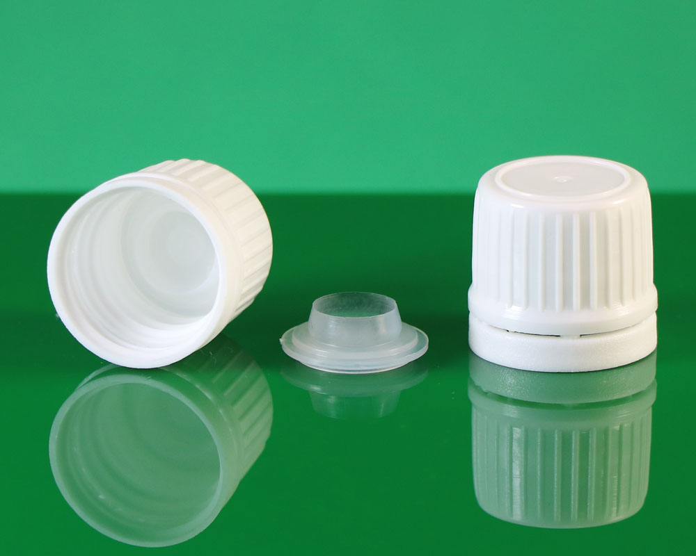 plastic bottle cap 18 mm with stopper کپ و استاپر گازبند شیشه قطره چکان