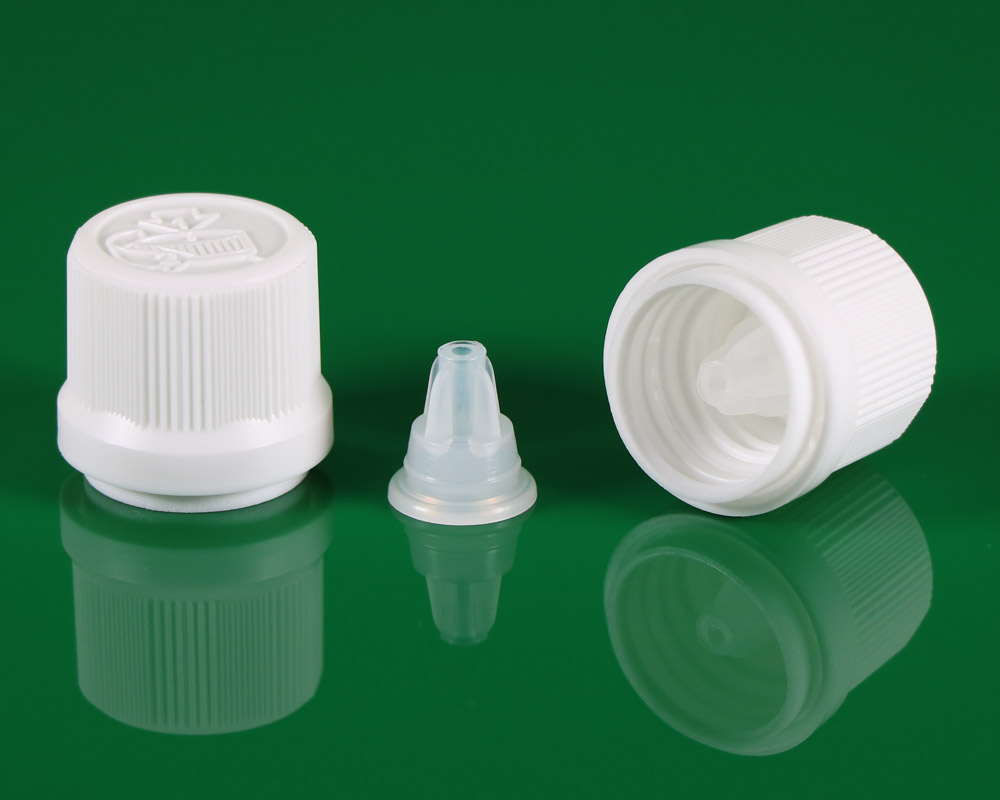plastic bottle cap 18 mm child lock or child resistant with dropper کپ و دراپر قفل کودک چایلد لاک شیشه قطره چکان