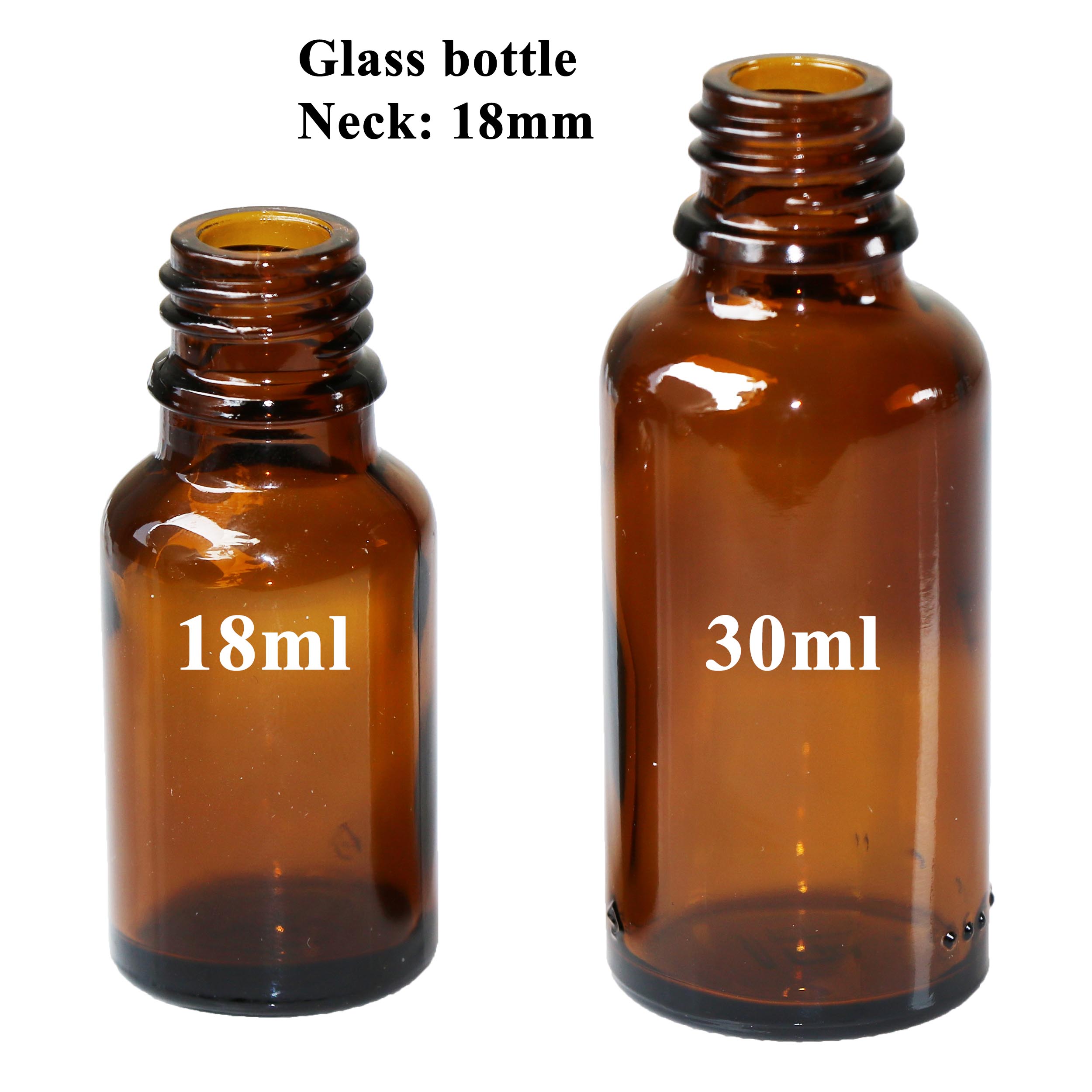 18mm glass bottle euro dropper cap بطری شیشه قطره چکان