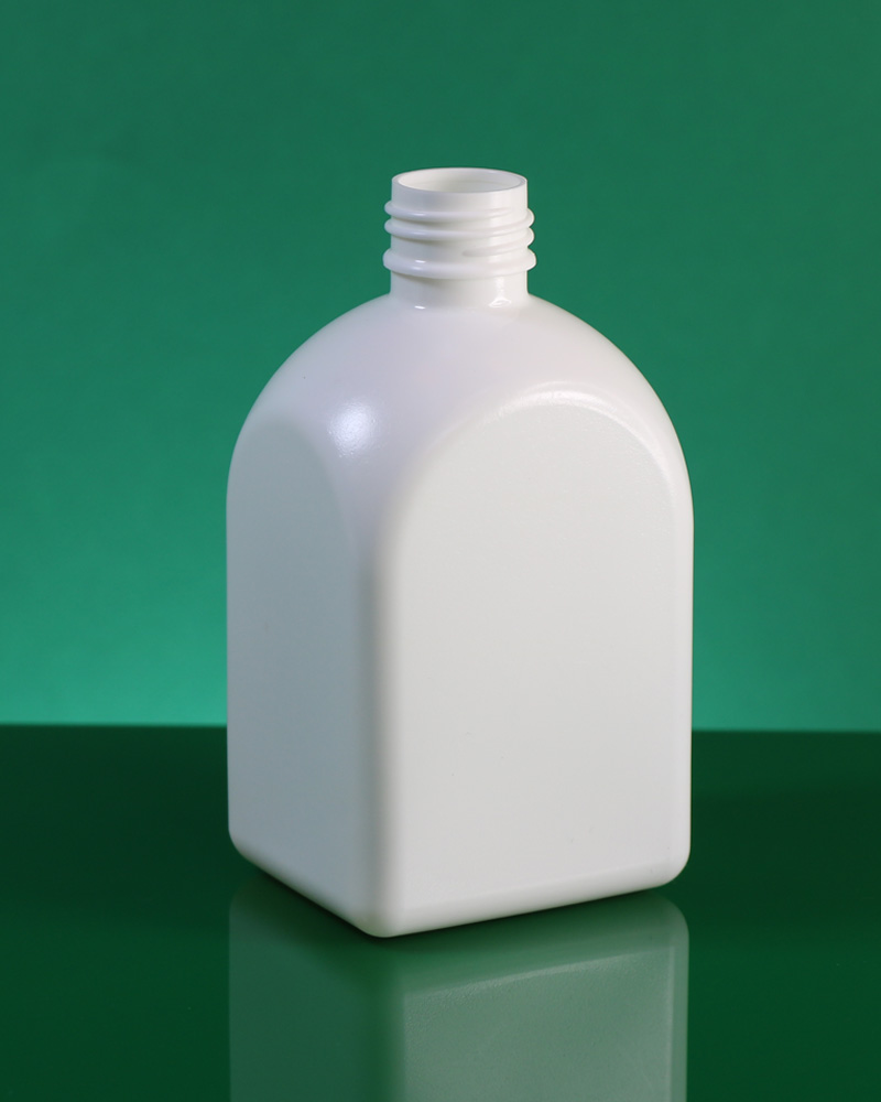 250ml rectangle spherical PE Bottle and Container with 25mm neck بطری پلی اتیلن چهارگوش 250 سی سی گنبدی