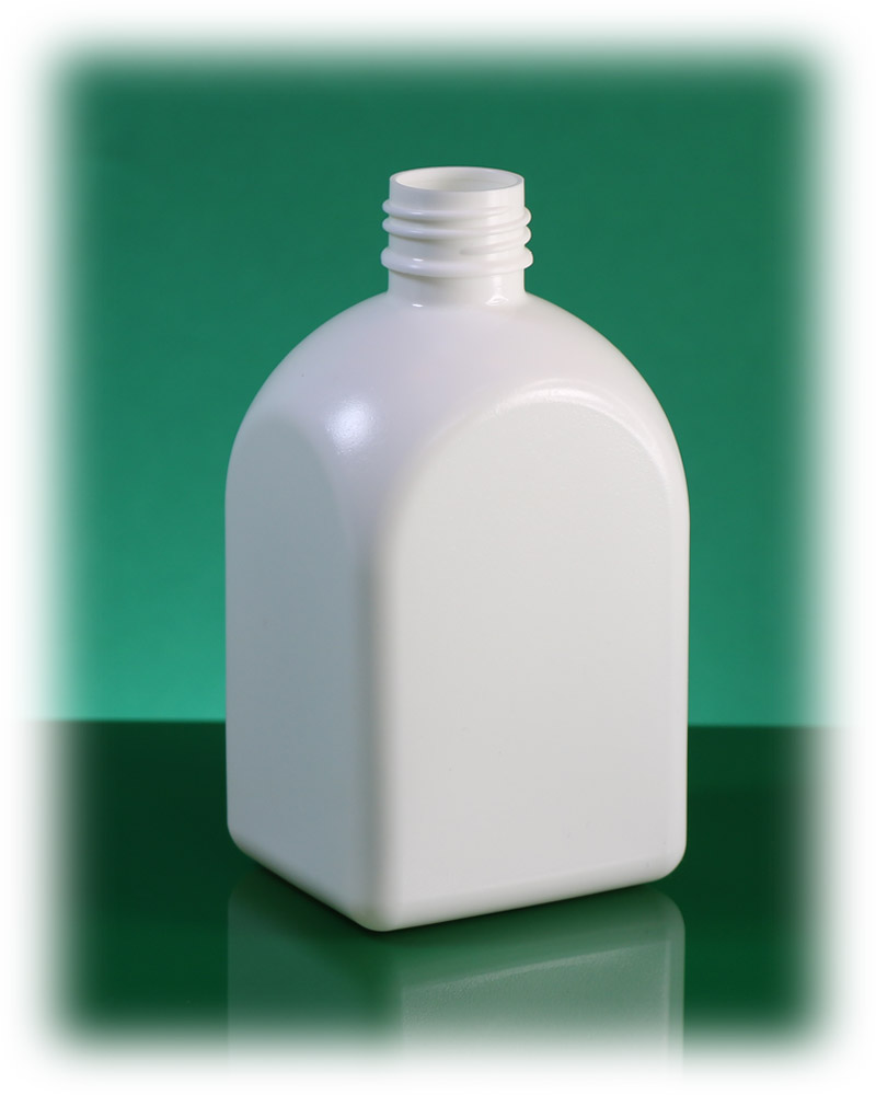 250ml rectangle spherical PE Bottle and Container with 25mm neck بطری پلی اتیلن چهارگوش 250 سی سی گنبدی