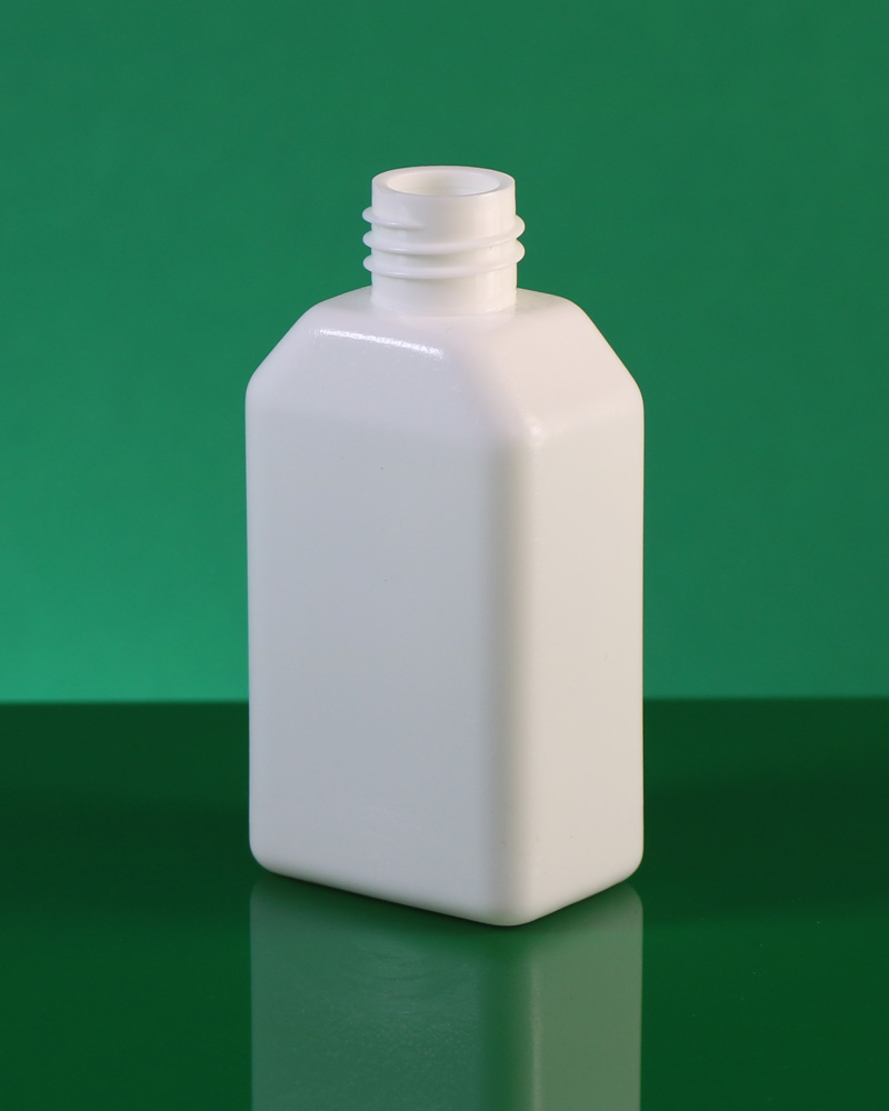 60cc 4 sided PE Bottle and Container with 20mm neck بطری پلی اتیلنی 60 سی سی چهارگوش با دهانه 20