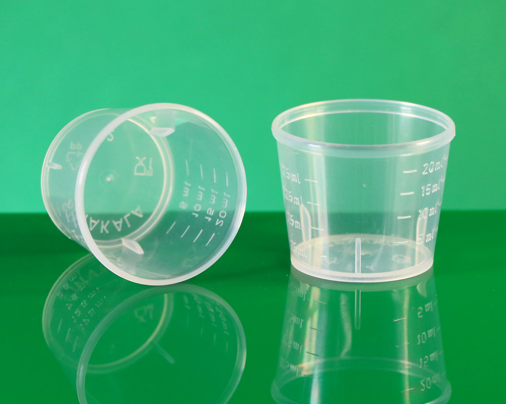 20cc PP measuring cup for 28mm Aluminium cap for syrups پیمانه مدرج 20 سی سی کپ فلزی