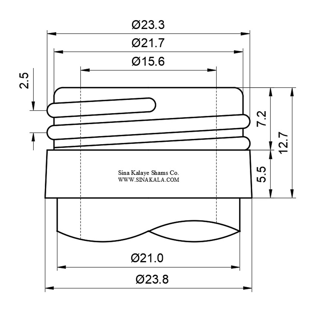 24mm PET bottle neck finish dimension drawing ابعاد و نقشه گلویی 24 میلیمتر بطری پت
