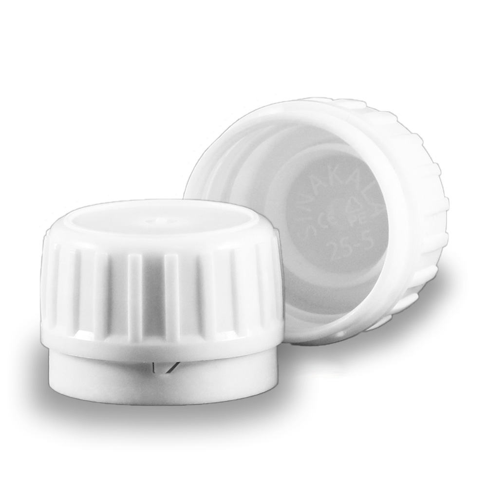 25mm Tamper Evident plastic Cap for glass bottle درب پلاستیکی 25 میلیمتر پلمپ دار بطری شیشه رینگی آج درشت