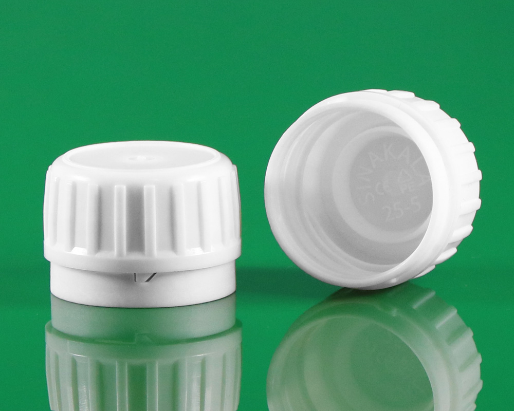 25mm Tamper Evident plastic Cap for glass bottle درب پلاستیکی 25 میلیمتر پلمپ دار بطری شیشه رینگی آج درشت