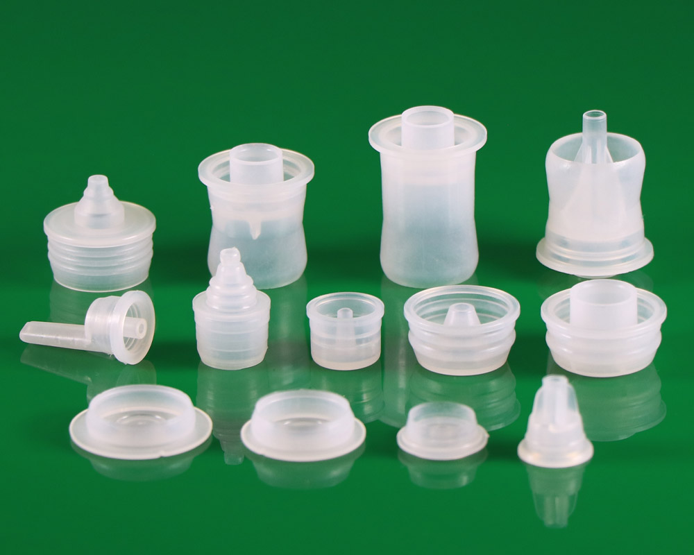 plastic Stopper and Inner Plug with Hole and dropper and orifice reducer استاپر و آسان ریز و روان ریز و دراپر پلاستیکی بطری پت و شیشه